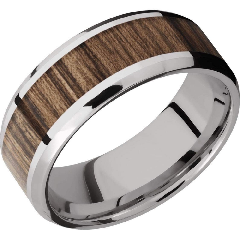New Custom Made Mens Wood Inlay Wedding Band Size 9.5
